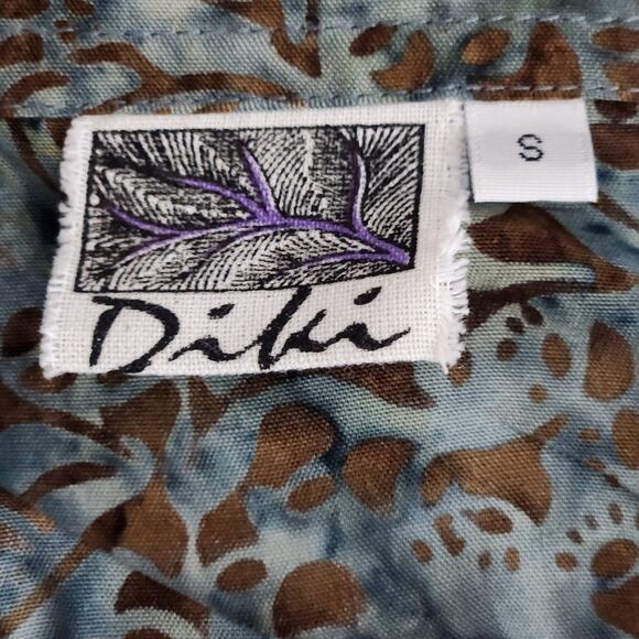 Dibi Women's Blue & Brown 100% Rayon Batik Wrap Around Skirt Size - Small - Picture 4 of 9